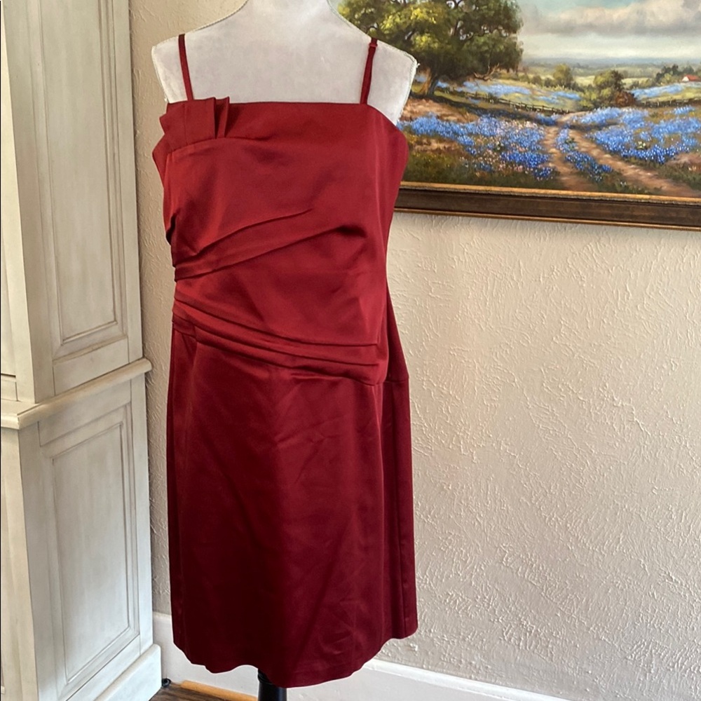 White House Black Market Strapless Red Dress